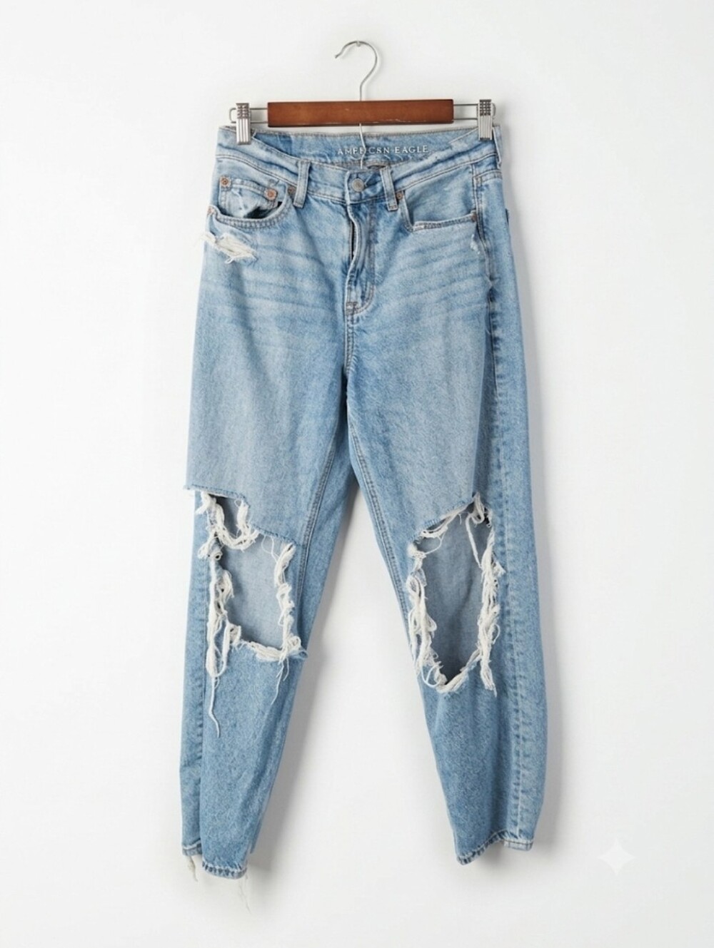 AEO super high rise baggy straight jeans